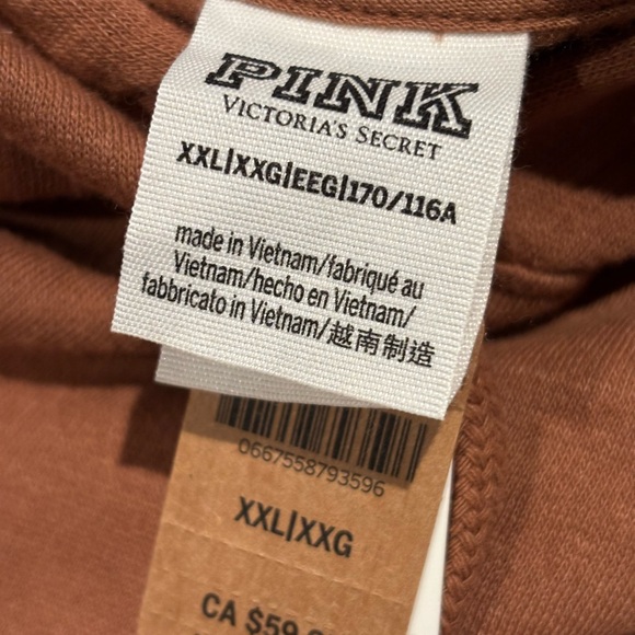 PINK Victoria's Secret Cropped Rust-Brown Hoodie - Picture 4 of 4
